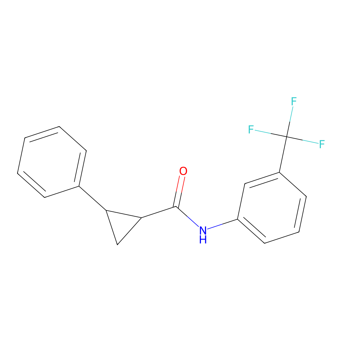 2-phenyl-N-[3-(trifluoromethyl)phenyl]cyclopropane-1-carboxamide molecular structure, CAS 438529-39-6
