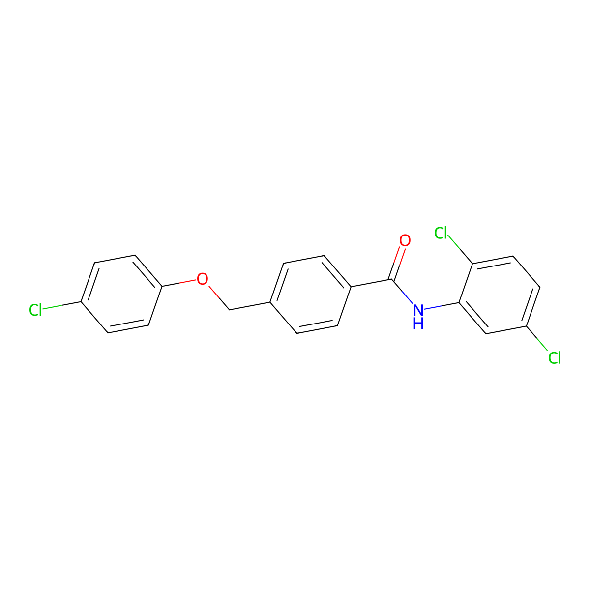 4-[(4-chlorophenoxy)methyl]-N-(2,5-dichlorophenyl)benzamide molecular structure, CAS 438529-66-9