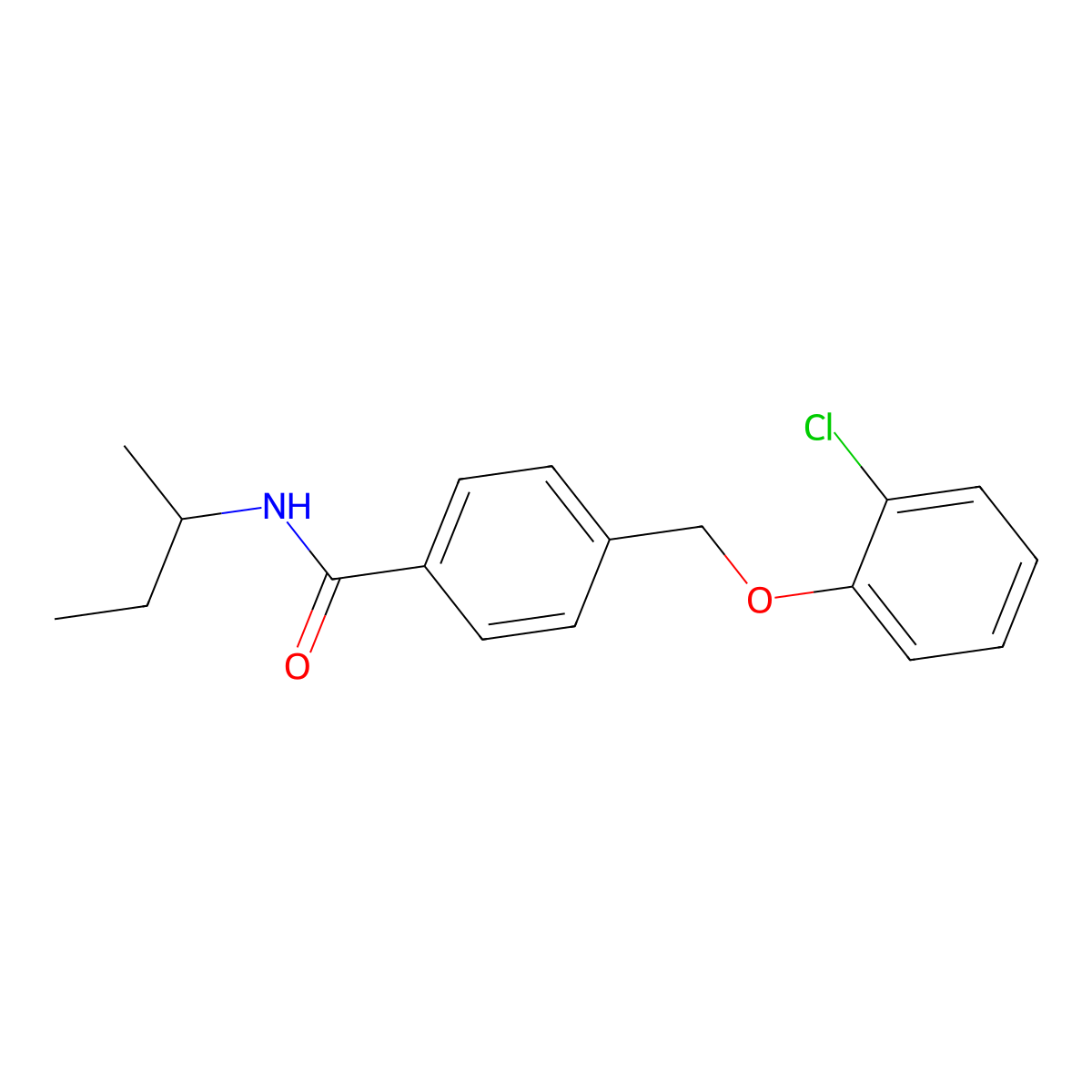 N-butan-2-yl-4-[(2-chlorophenoxy)methyl]benzamide molecular structure, CAS 438529-77-2