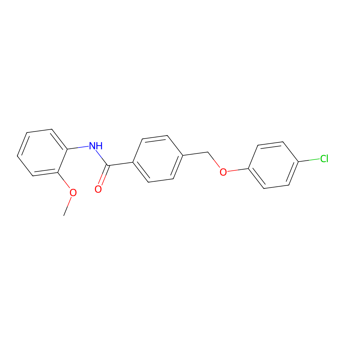 4-[(4-chlorophenoxy)methyl]-N-(2-methoxyphenyl)benzamide molecular structure, CAS 438529-94-3