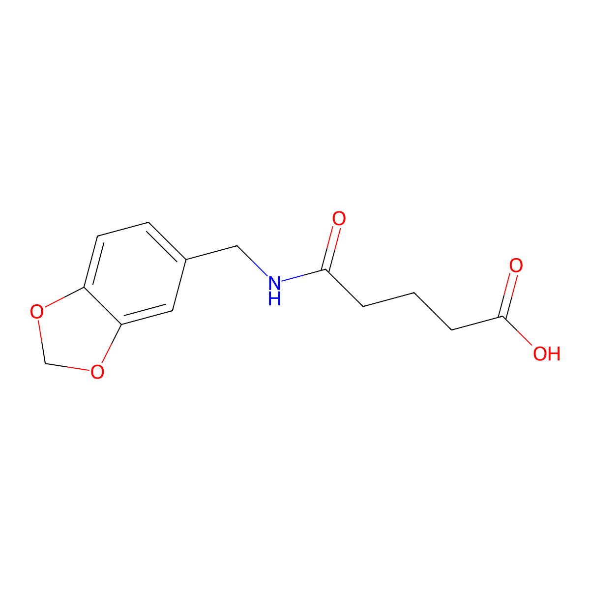 5-[(1,3-Benzodioxol-5-ylmethyl)amino]-5-oxopentanoic acid molecular structure, CAS 438530-15-5