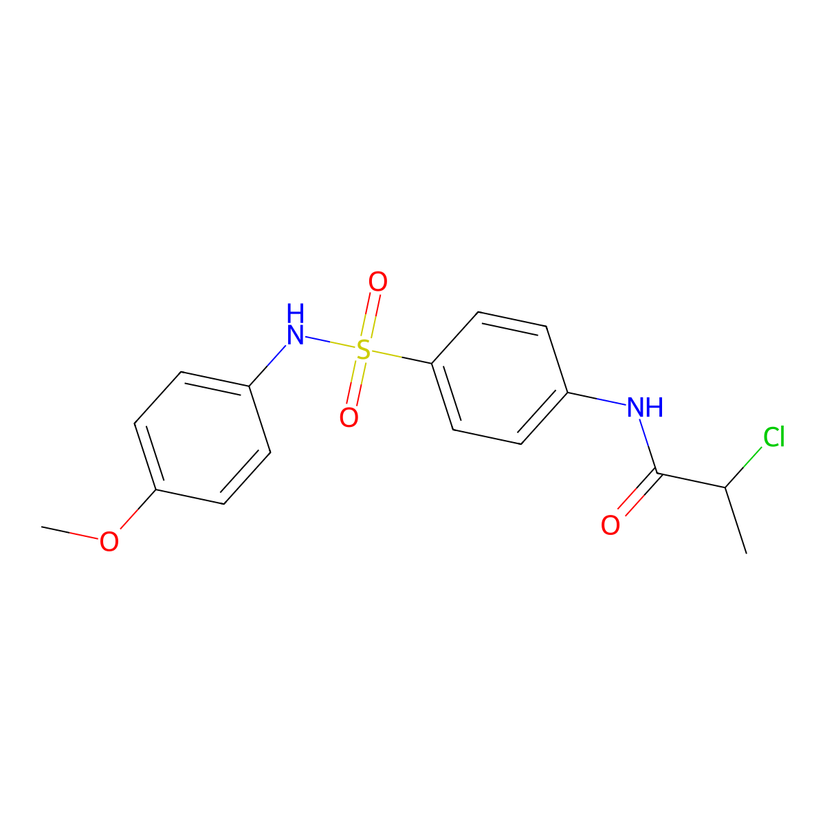 2-chloro-N-[4-[(4-methoxyphenyl)sulfamoyl]phenyl]propanamide molecular structure, CAS 438530-18-8