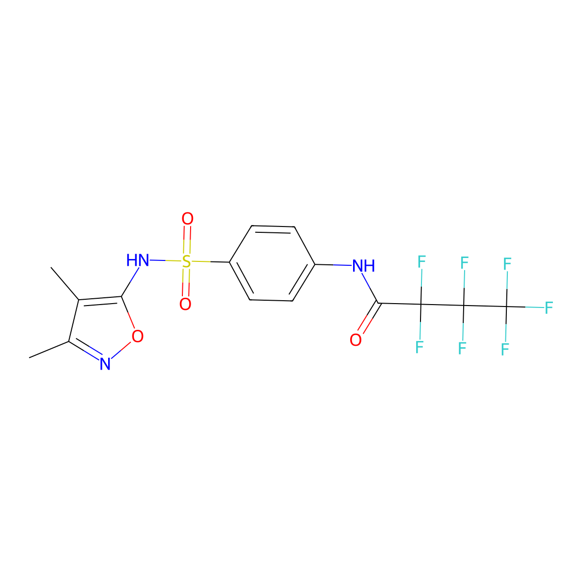 N-(4-{[(3,4-dimethyl-5-isoxazolyl)amino]sulfonyl}phenyl)-2,2,3,3,4,4,4-heptafluorobutanamide molecular structure, CAS 438530-22-4