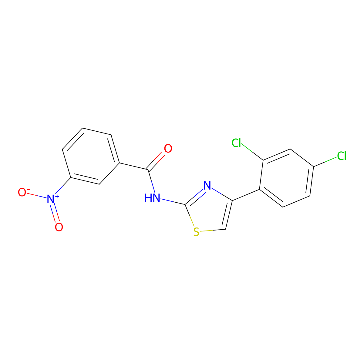 N-[4-(2,4-dichlorophenyl)-1,3-thiazol-2-yl]-3-nitrobenzamide molecular structure, CAS 438530-31-5