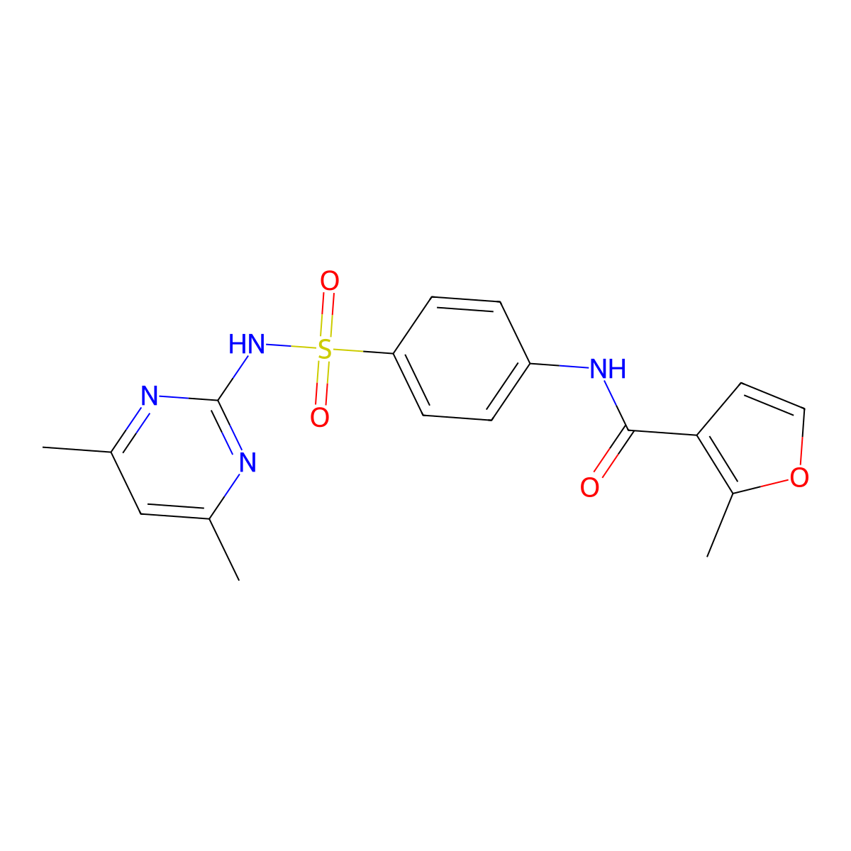 N-[4-[(4,6-dimethylpyrimidin-2-yl)sulfamoyl]phenyl]-2-methylfuran-3-carboxamide molecular structure, CAS 438530-43-9