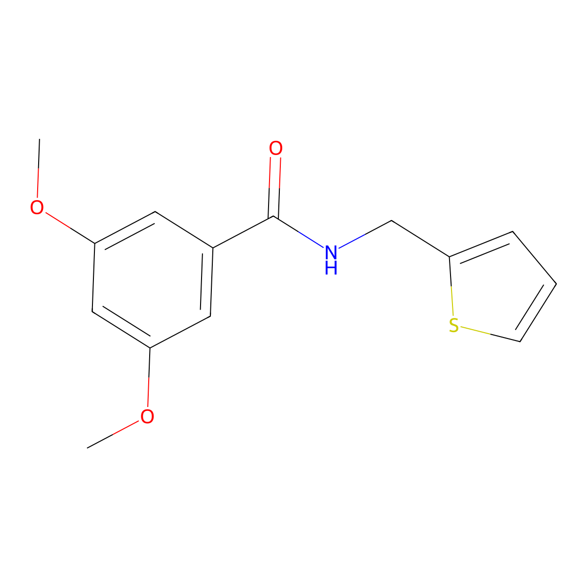 3,5-dimethoxy-N-(thiophen-2-ylmethyl)benzamide molecular structure, CAS 438530-48-4