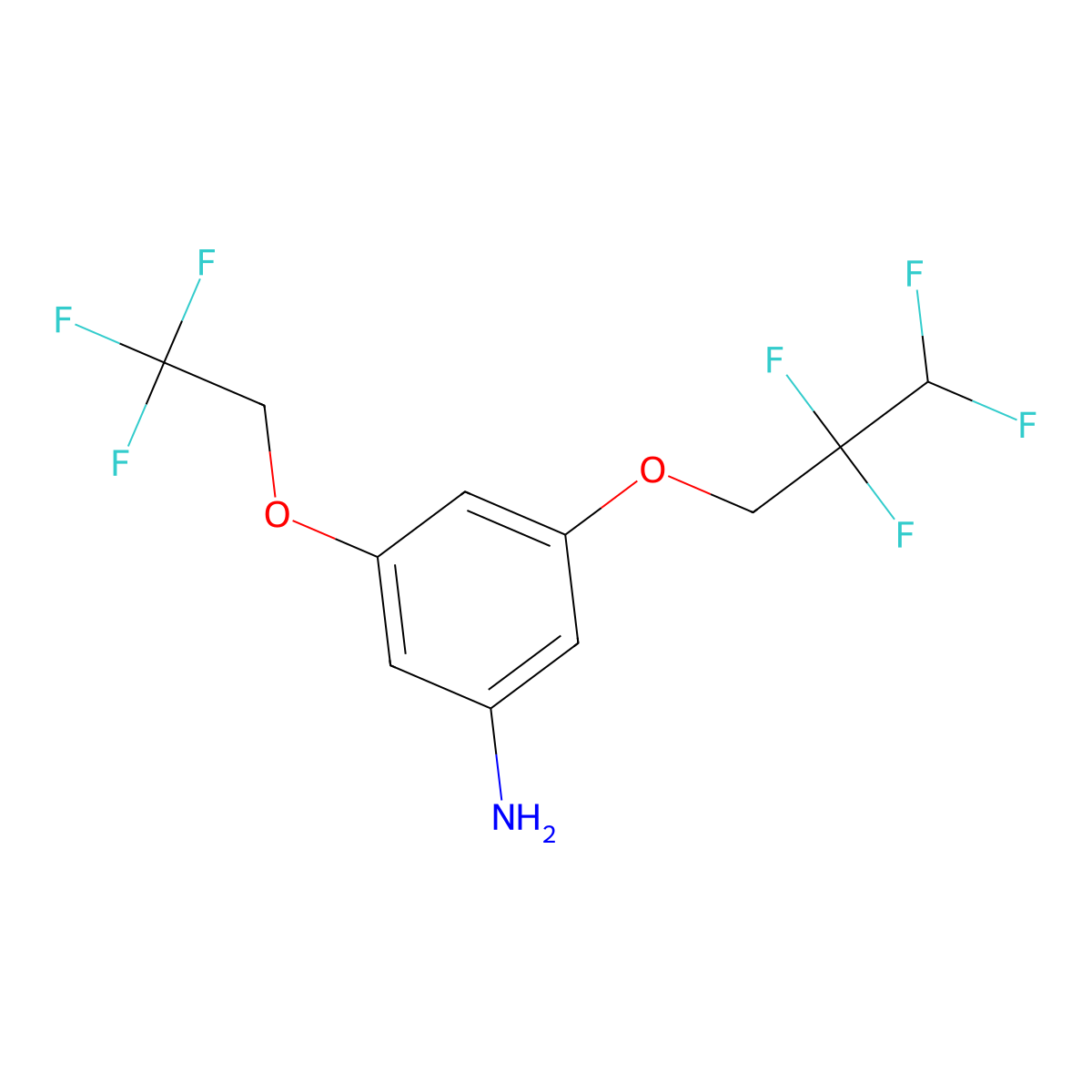 3-(2,2,3,3-Tetrafluoropropoxy)-5-(2,2,2-trifluoroethoxy)aniline molecular structure, CAS 438530-73-5