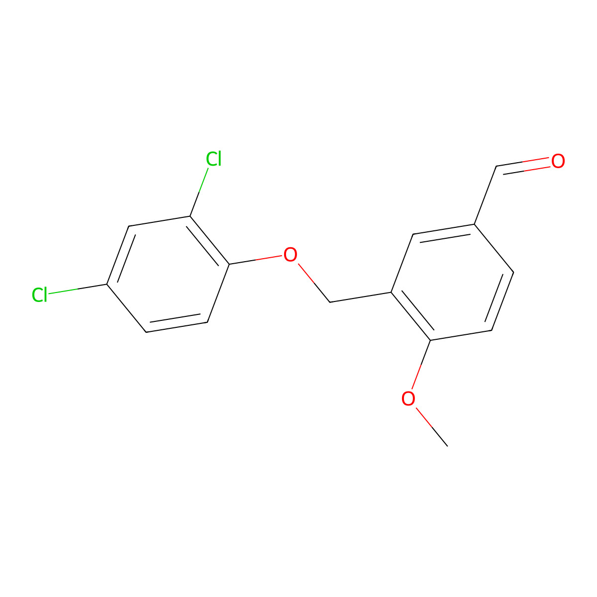 3-[(2,4-Dichlorophenoxy)methyl]-4-methoxybenzaldehyde molecular structure, CAS 438530-77-9