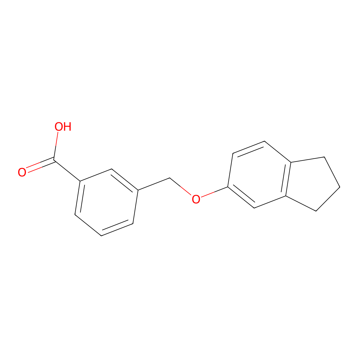 3-[(2,3-dihydro-1H-inden-5-yloxy)methyl]benzoic acid molecular structure, CAS 438530-83-7