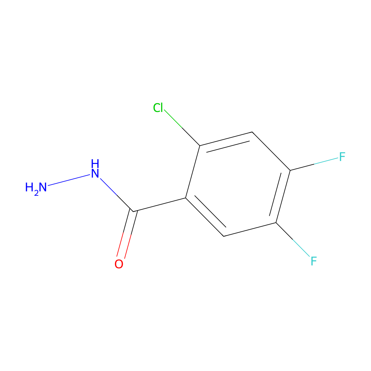 2-Chloro-4,5-difluorobenzoic acid hydrazide molecular structure, CAS 438530-91-7