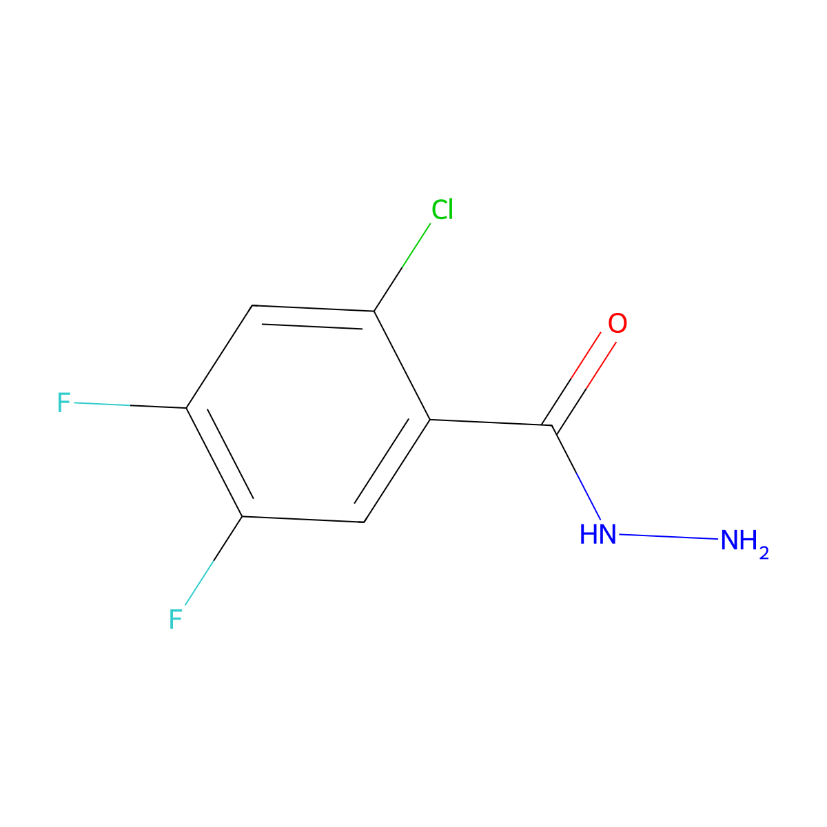 2-Chloro-4,5-difluorobenzoic acid hydrazide molecular structure, CAS 438530-91-7