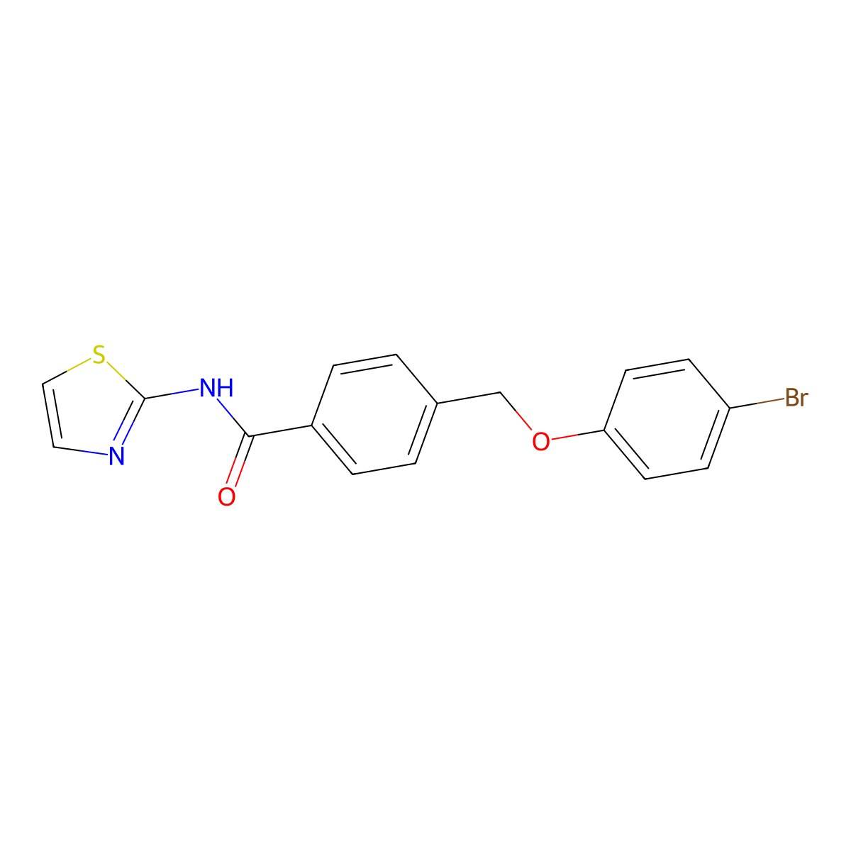 4-[(4-bromophenoxy)methyl]-N-(1,3-thiazol-2-yl)benzamide molecular structure, CAS 438530-93-9
