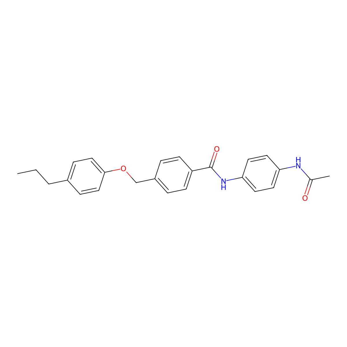 N-[4-(acetylamino)phenyl]-4-[(4-propylphenoxy)methyl]benzamide molecular structure, CAS 438530-95-1