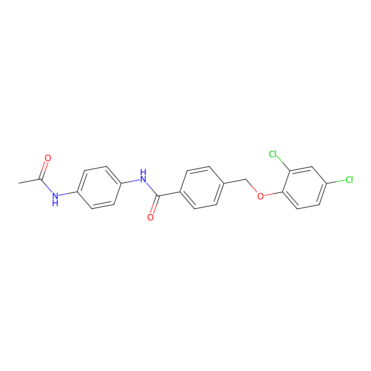 N-[4-(acetylamino)phenyl]-4-[(2,4-dichlorophenoxy)methyl]benzamide molecular structure, CAS 438531-01-2