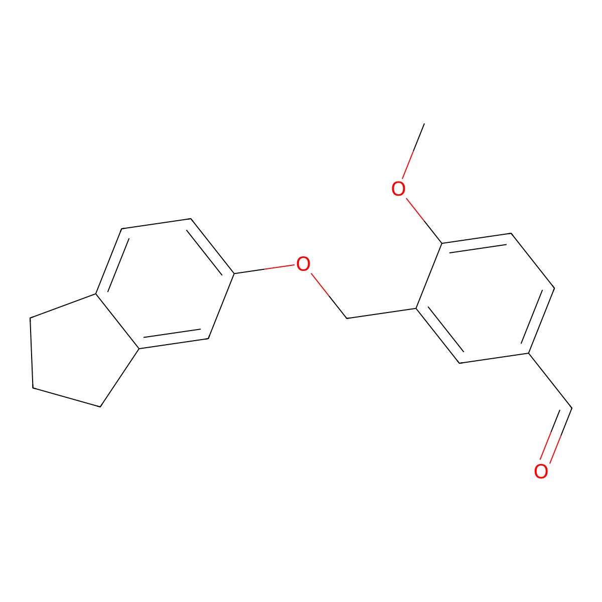3-[[(2,3-Dihydro-1H-inden-5-yl)oxy]methyl]-4-methoxybenzaldehyde molecular structure, CAS 438531-13-6