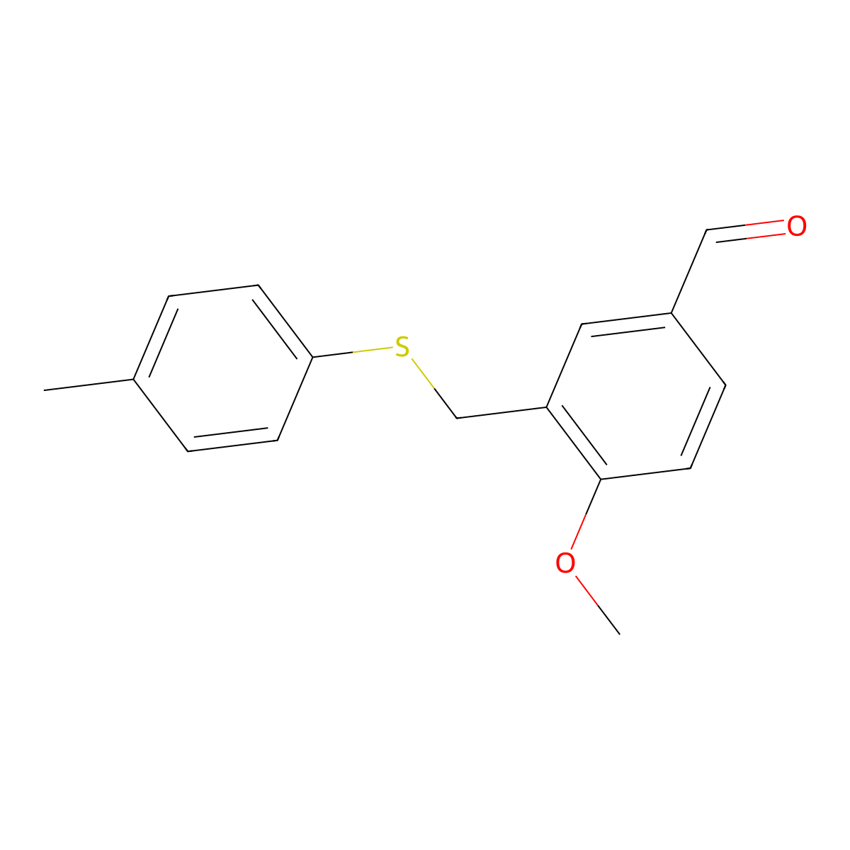4-Methoxy-3-{[(4-methylphenyl)sulfanyl]methyl}benzaldehyde molecular structure, CAS 438531-19-2