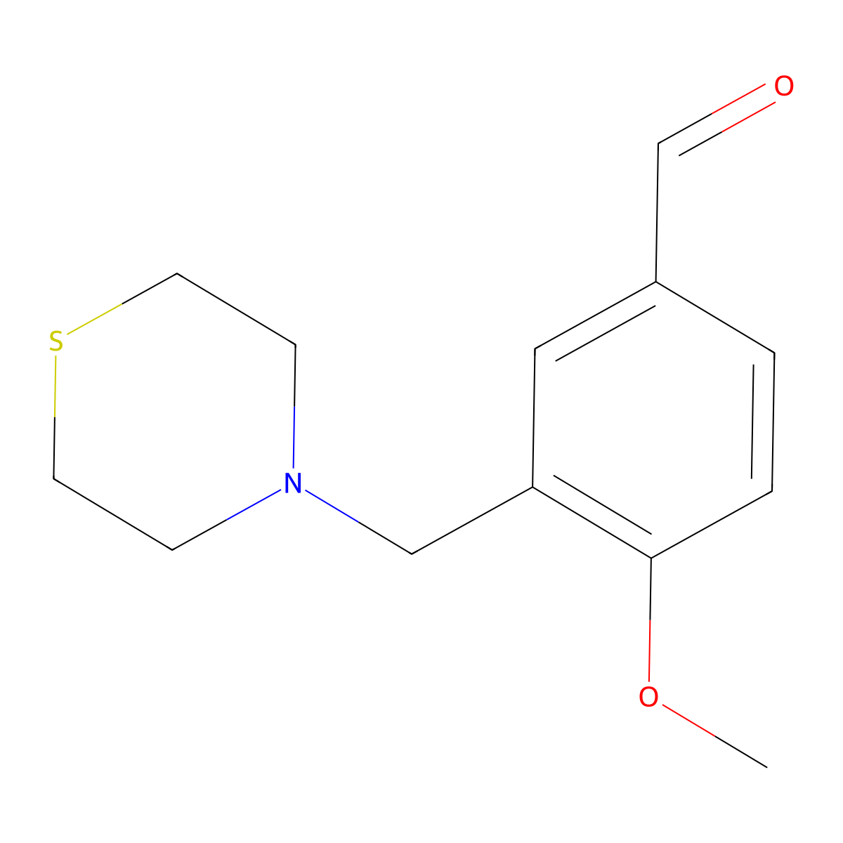 4-Methoxy-3-(4-thiomorpholinylmethyl)benzaldehyde molecular structure, CAS 438531-41-0