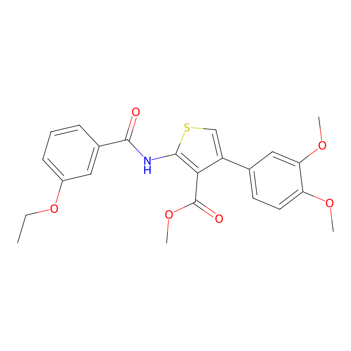 Methyl 4-(3,4-dimethoxyphenyl)-2-[(3-ethoxybenzoyl)amino]-3-thiophenecarboxylate molecular structure, CAS 438531-44-3