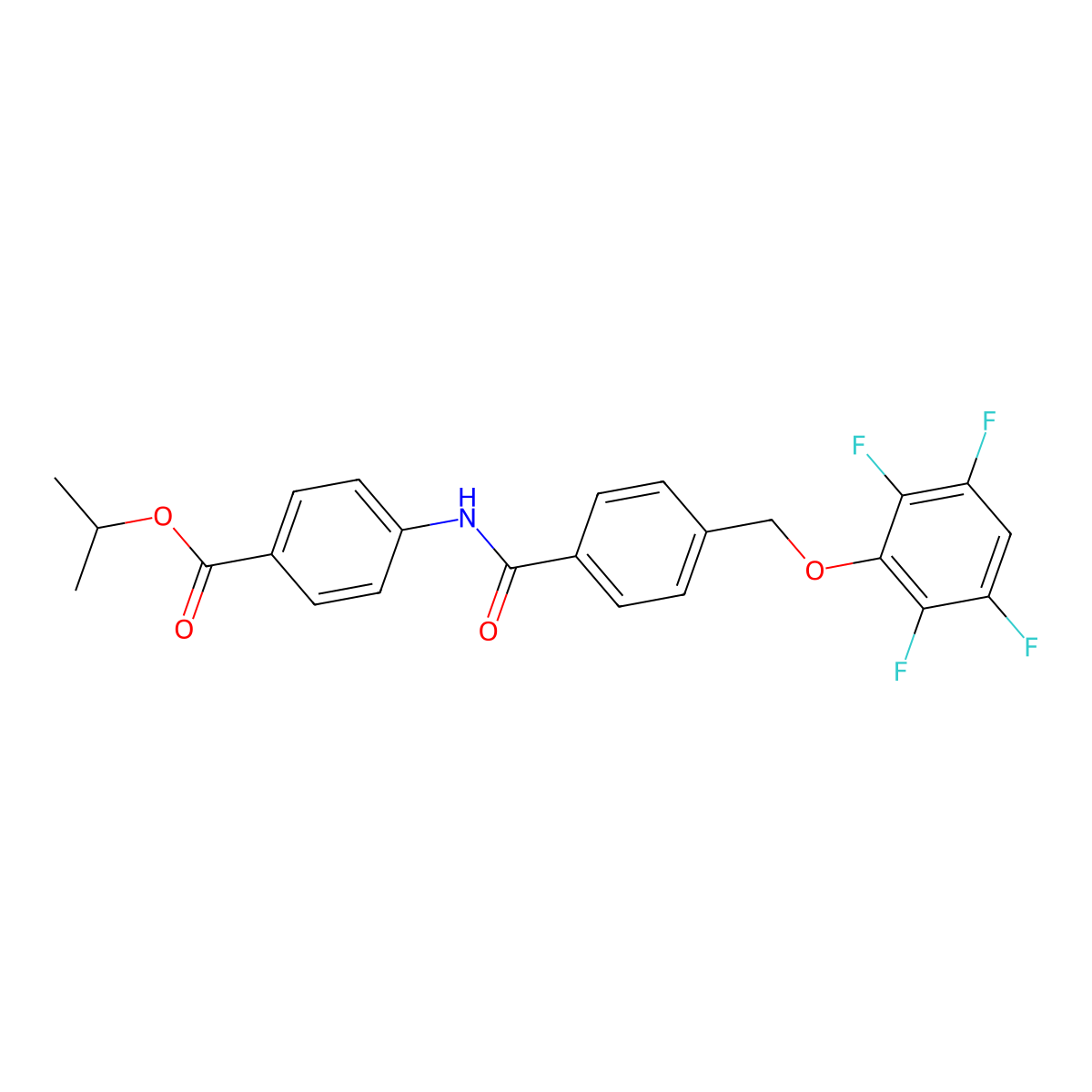 Isopropyl 4-({4-[(2,3,5,6-tetrafluorophenoxy)methyl]benzoyl}amino)benzoate molecular structure, CAS 438531-65-8