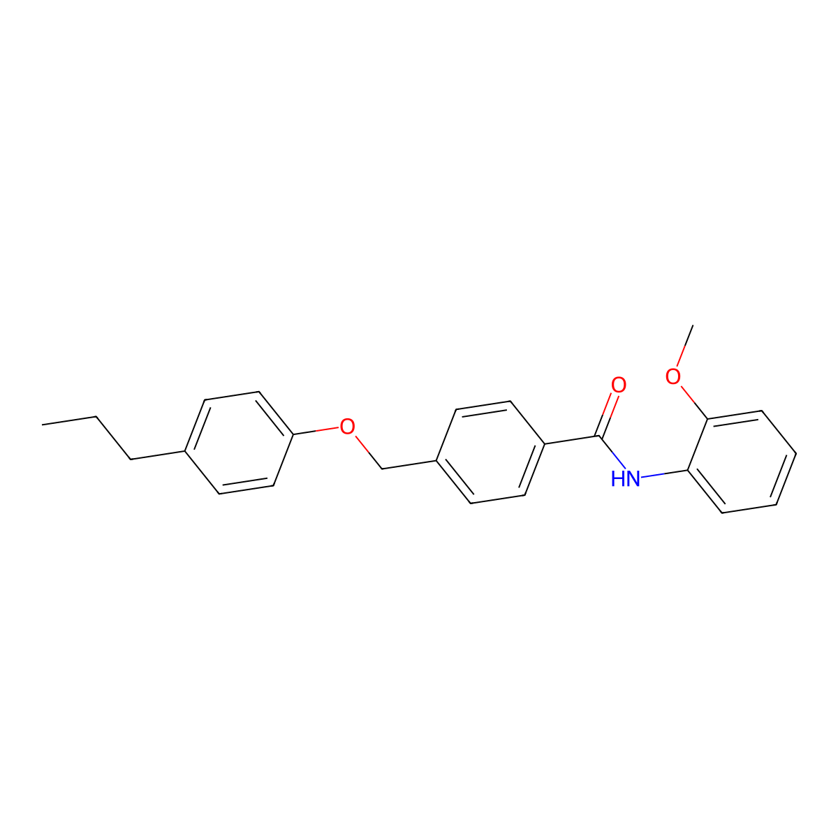 N-(2-methoxyphenyl)-4-[(4-propylphenoxy)methyl]benzamide molecular structure, CAS 438531-67-0