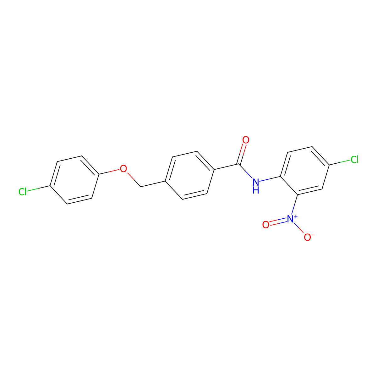 N-(4-chloro-2-nitrophenyl)-4-[(4-chlorophenoxy)methyl]benzamide molecular structure, CAS 438531-72-7