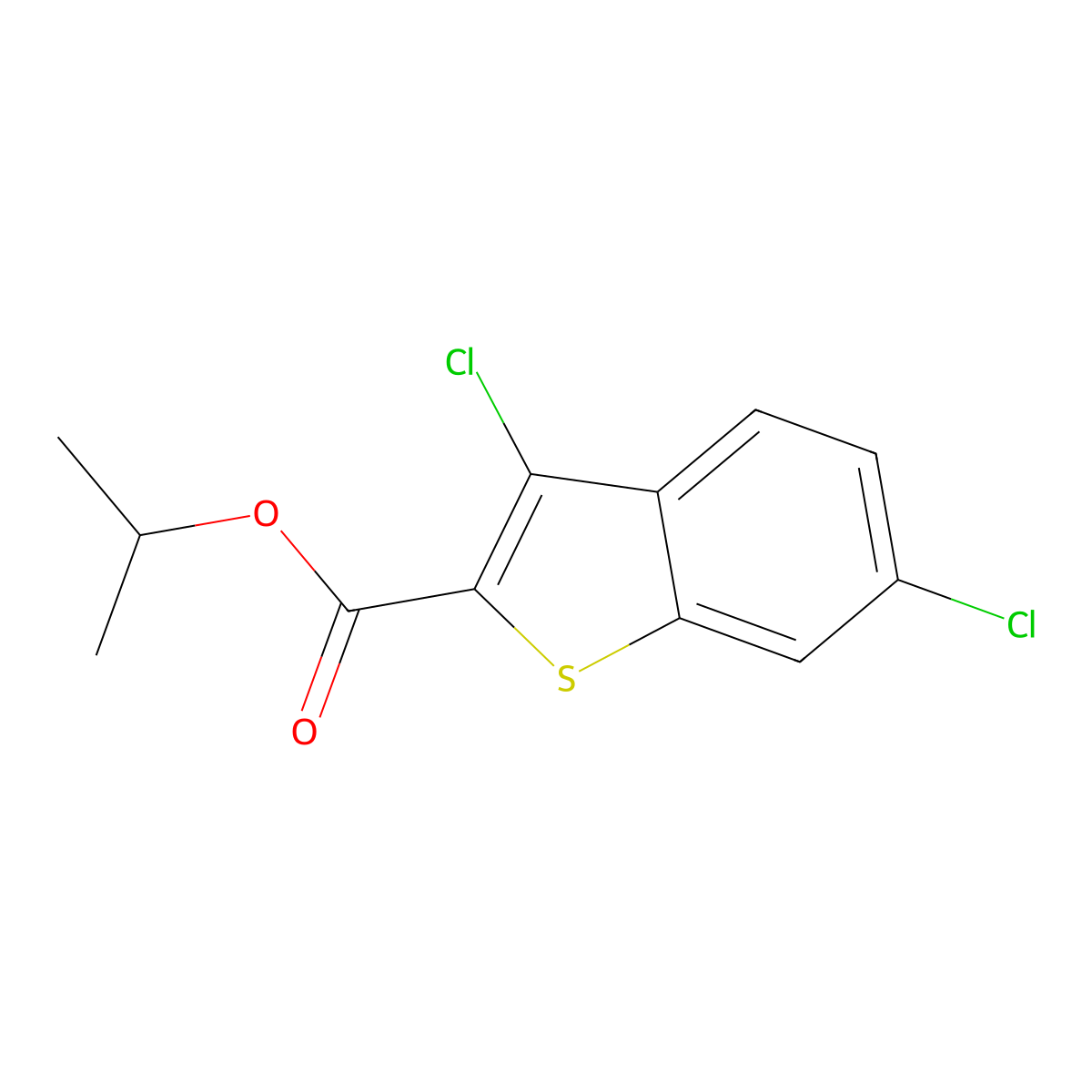 Propan-2-yl 3,6-dichloro-1-benzothiophene-2-carboxylate molecular structure, CAS 438532-23-1