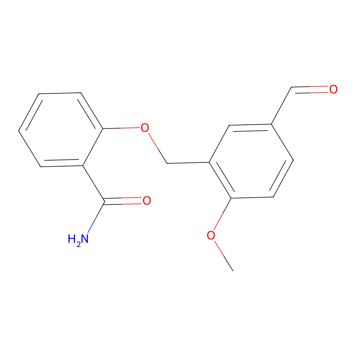 2-[(5-Formyl-2-methoxybenzyl)oxy]benzamide molecular structure, CAS 438532-40-2
