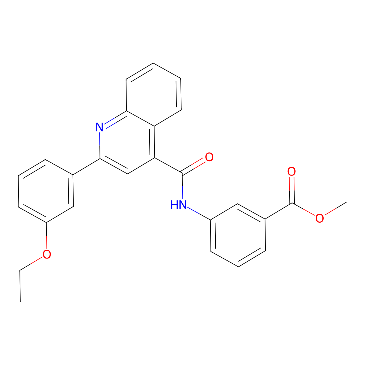 Methyl 3-[[2-(3-ethoxyphenyl)quinoline-4-carbonyl]amino]benzoate molecular structure, CAS 438532-43-5