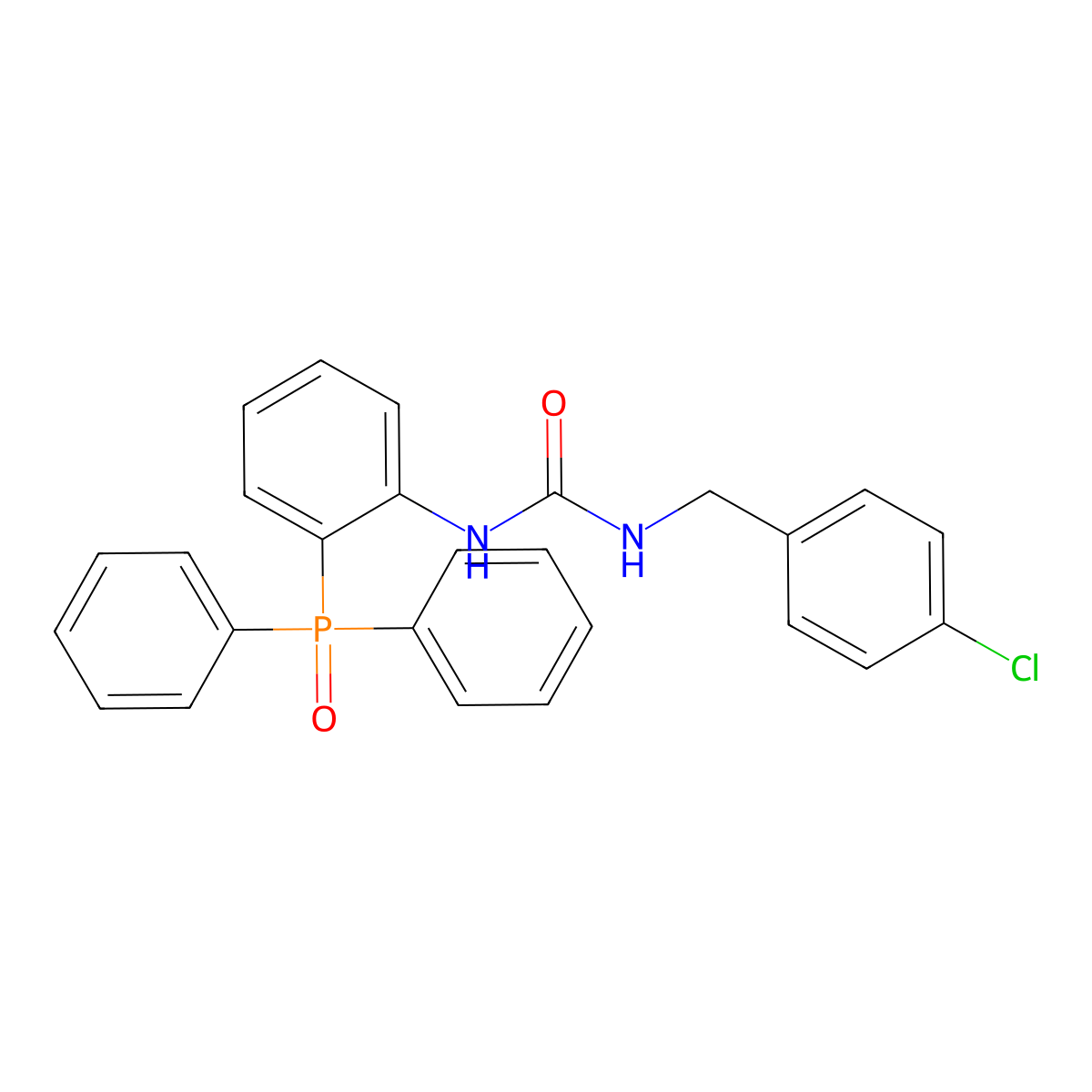 N-(4-chlorobenzyl)-N'-[2-(diphenylphosphoryl)phenyl]urea molecular structure, CAS 438532-46-8