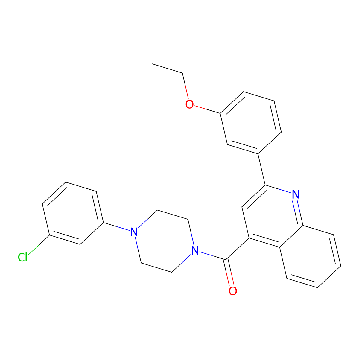 [4-(3-Chlorophenyl)piperazin-1-yl][2-(3-ethoxyphenyl)quinolin-4-yl]methanone molecular structure, CAS 438532-63-9