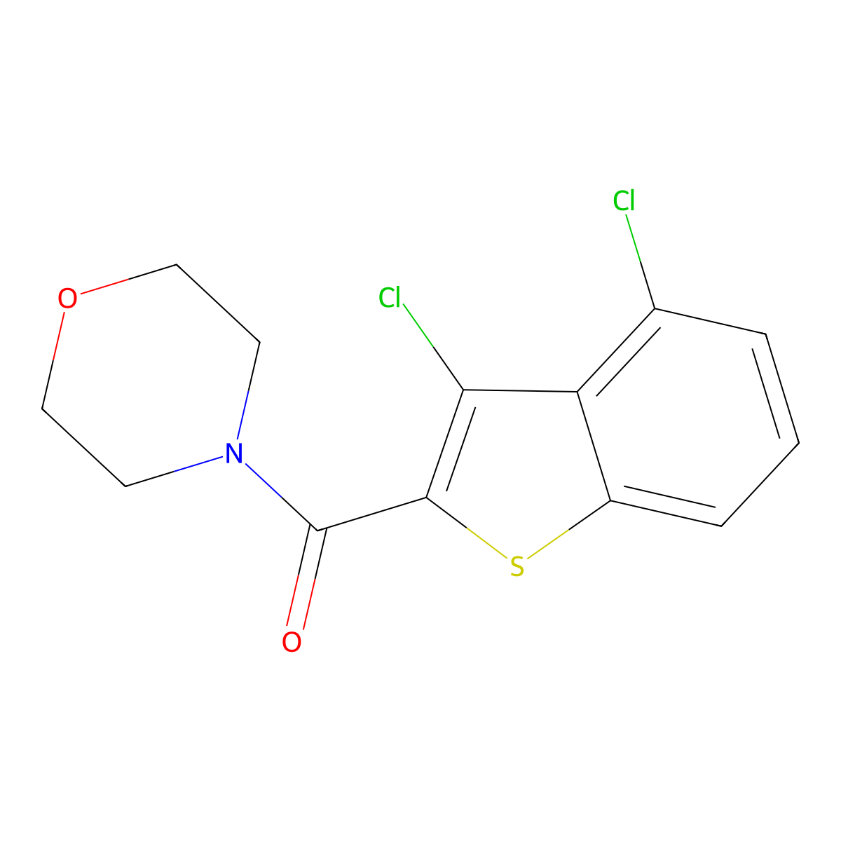 (3,4-Dichloro-1-benzothiophen-2-yl)-morpholin-4-ylmethanone molecular structure, CAS 438532-64-0