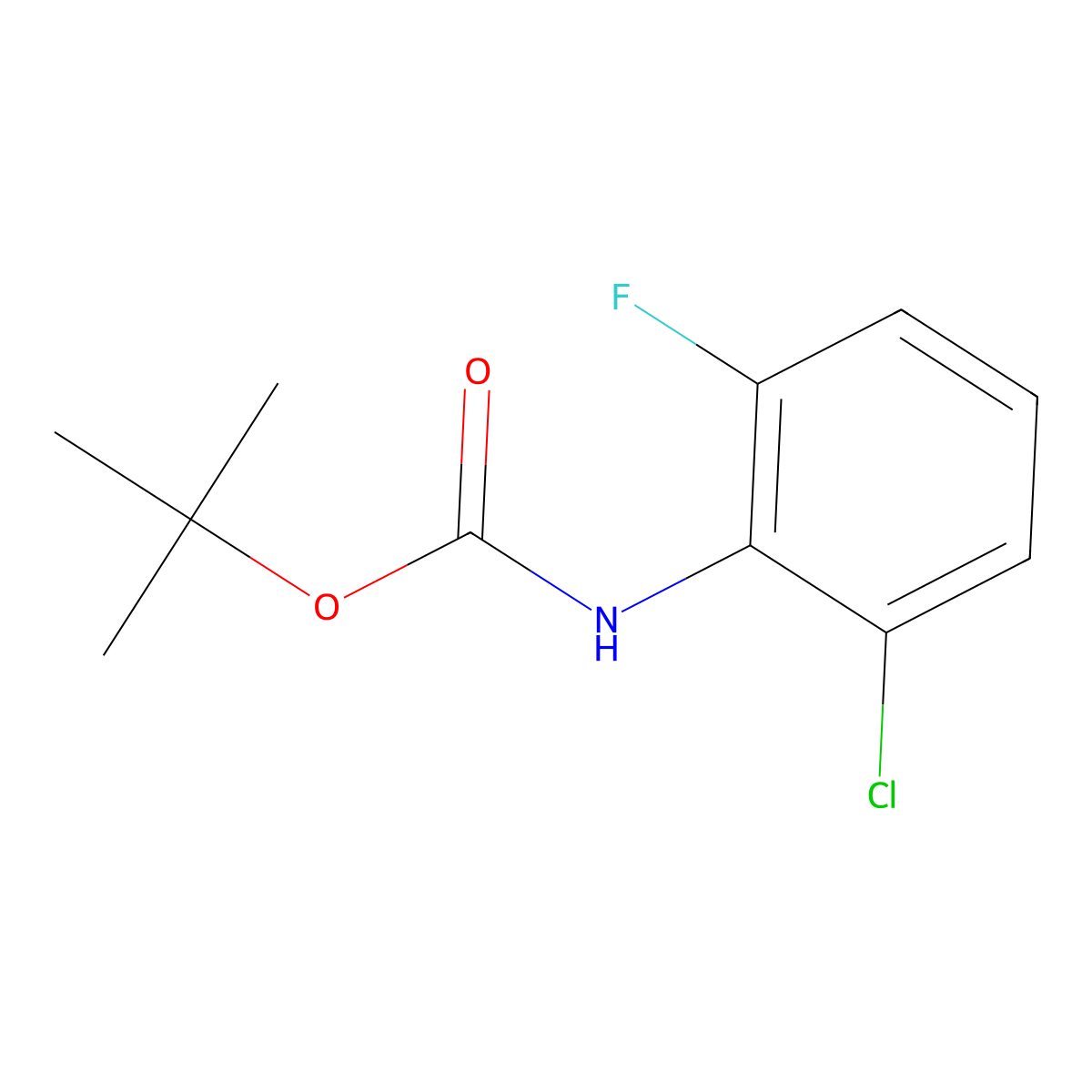 tert-butyl N-(2-chloro-6-fluorophenyl)carbamate molecular structure, CAS 438533-53-0