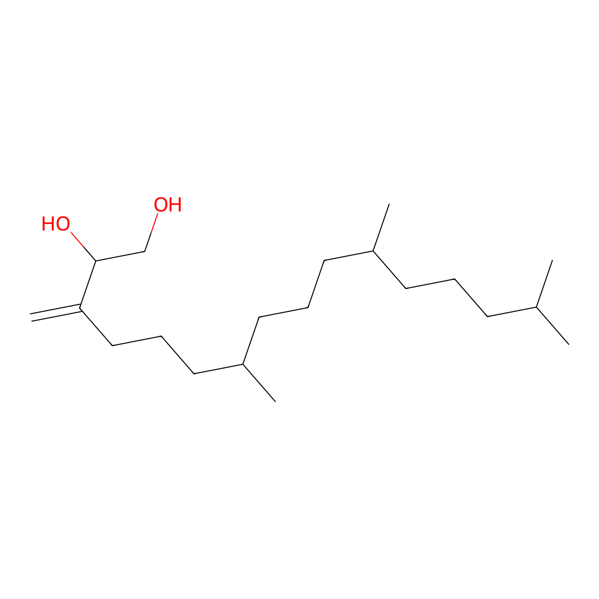 7,11,15-Trimethyl-3-methylidenehexadecane-1,2-diol molecular structure, CAS 438536-34-6
