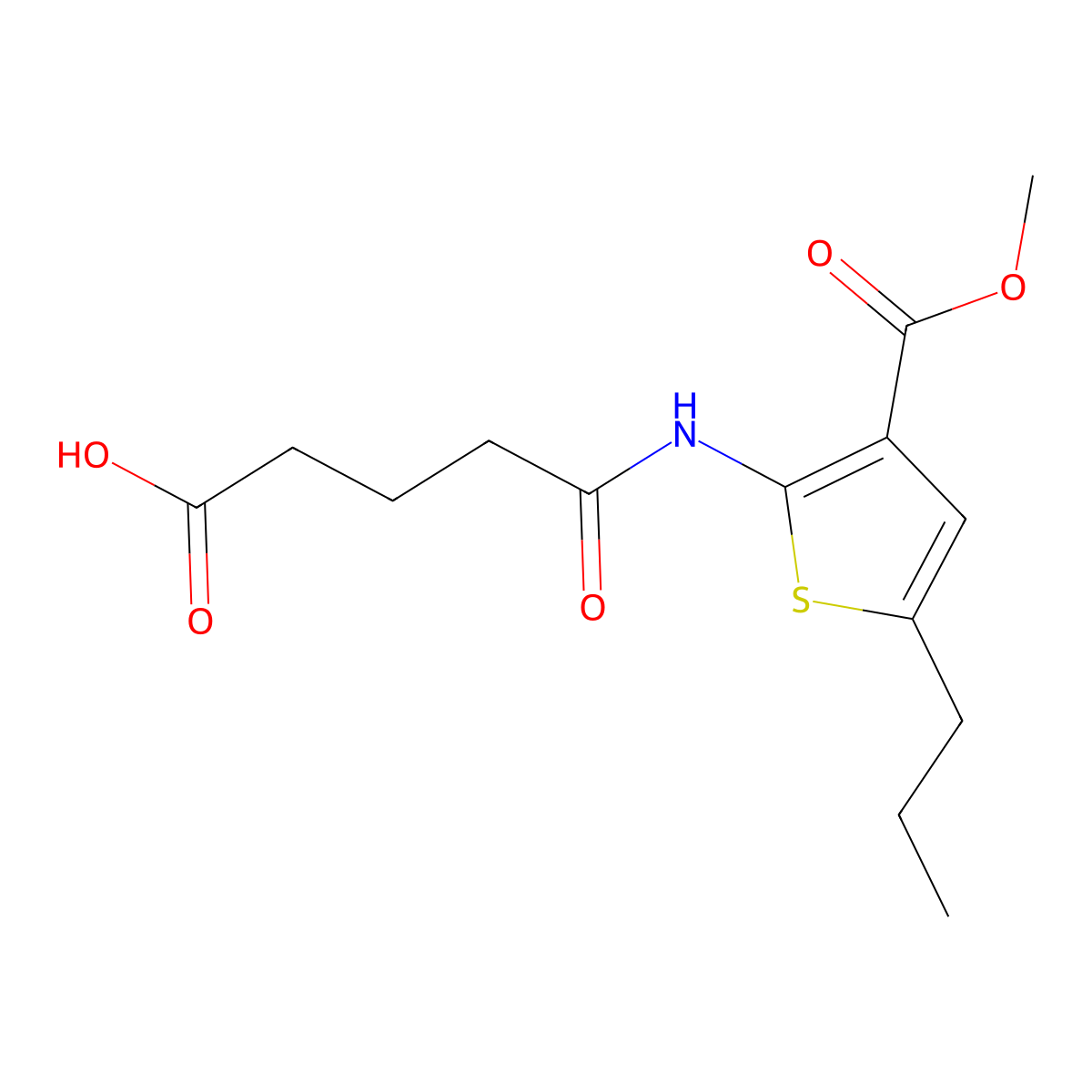 4-{[3-(Methoxycarbonyl)-5-propylthiophen-2-YL]carbamoyl}butanoic acid molecular structure, CAS 438537-69-0
