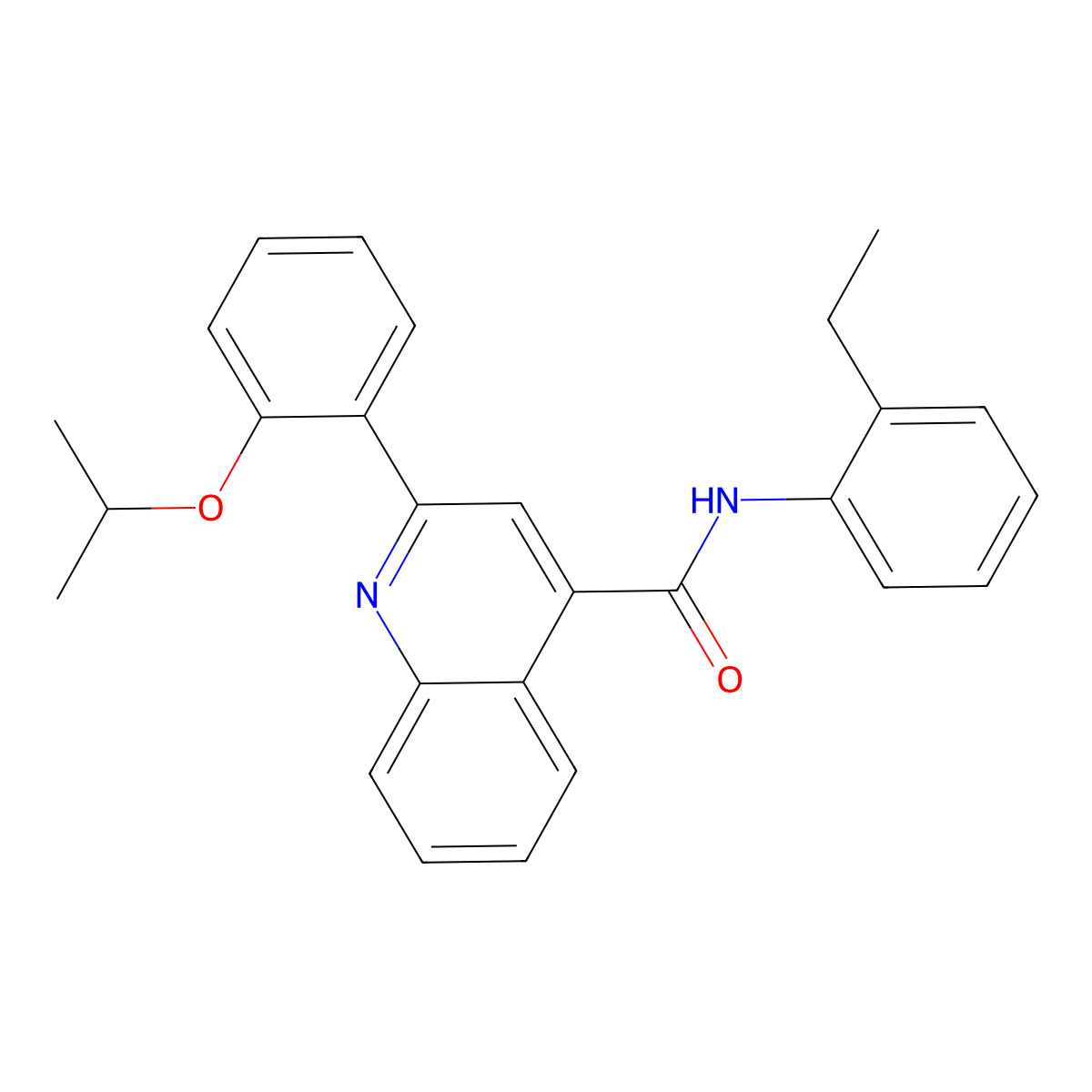 N-(2-ethylphenyl)-2-(2-propan-2-yloxyphenyl)quinoline-4-carboxamide molecular structure, CAS 438537-71-4