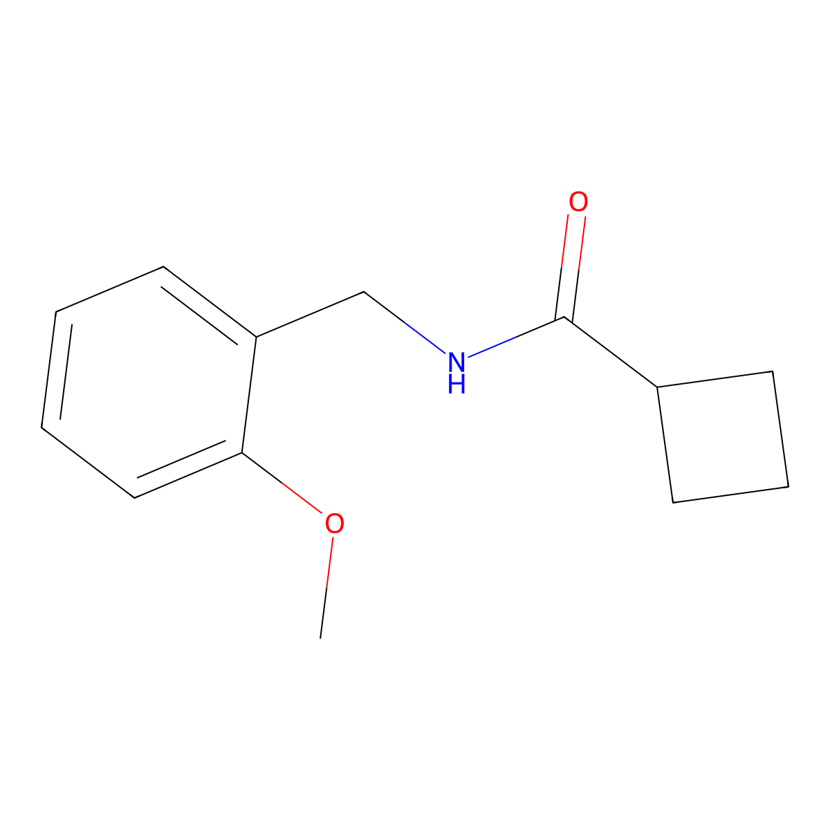 N-(2-methoxybenzyl)cyclobutanecarboxamide molecular structure, CAS 438537-81-6