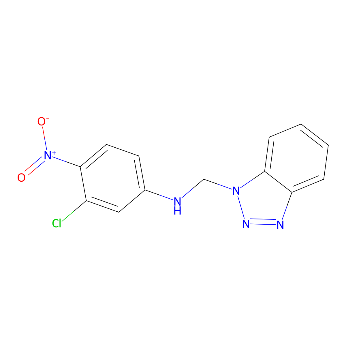 N-(1H-benzotriazol-1-ylmethyl)-3-chloro-4-nitroaniline molecular structure, CAS 438538-71-7
