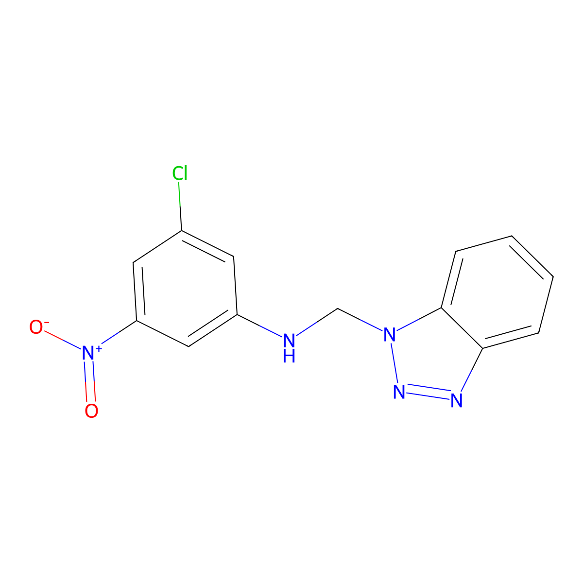 N-(1H-benzotriazol-1-ylmethyl)-3-chloro-5-nitroaniline molecular structure, CAS 438538-72-8