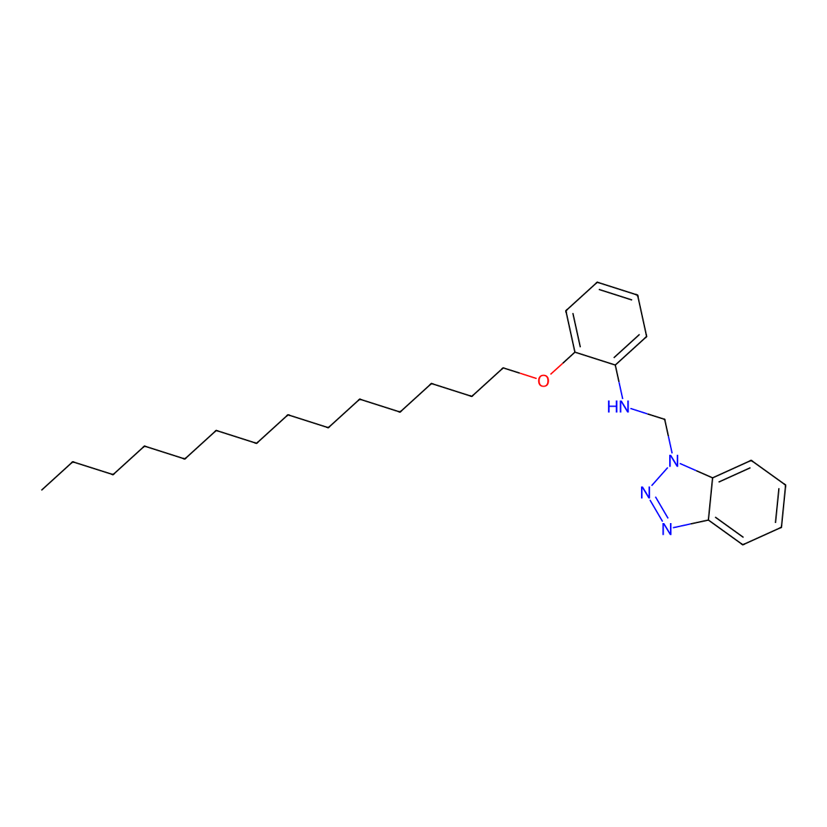 N-(1H-benzotriazol-1-ylmethyl)-2-(tetradecyloxy)aniline molecular structure, CAS 438538-73-9