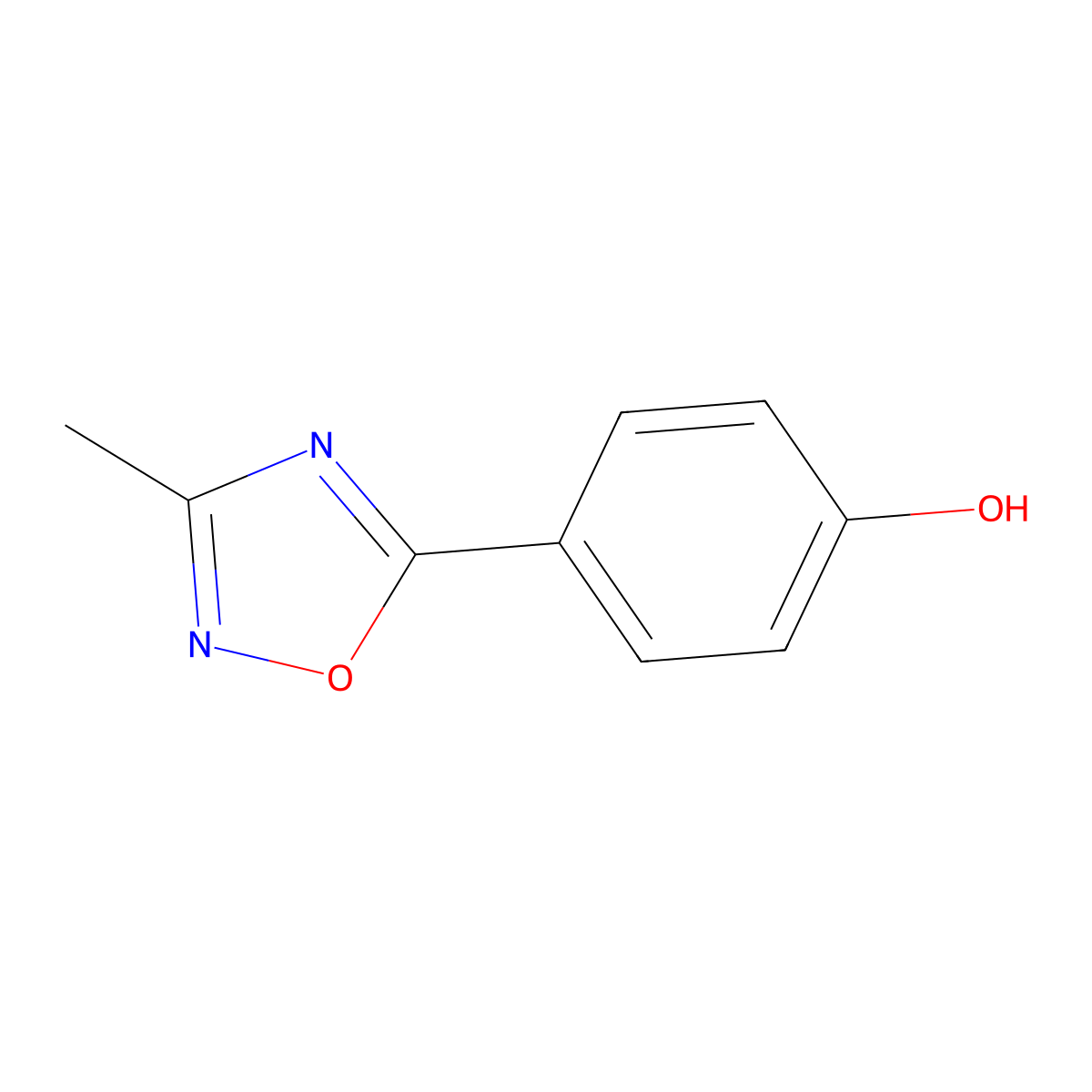 4-(3-Methyl-1,2,4-oxadiazol-5-yl)phenol molecular structure, CAS 438539-27-6