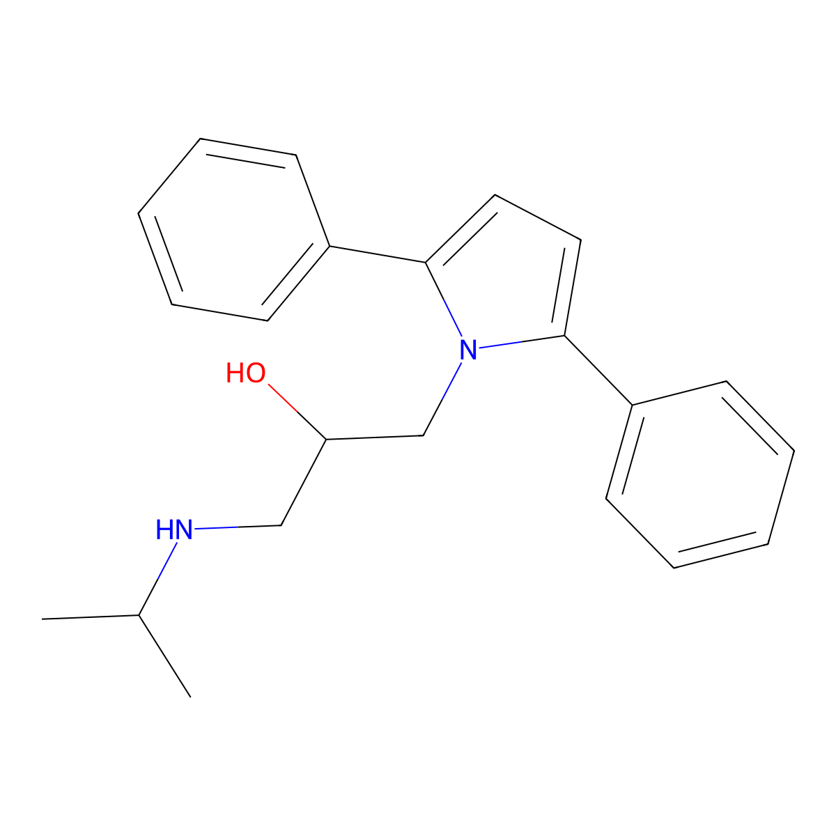 1-(2,5-diphenyl-1H-pyrrol-1-yl)-3-(propan-2-ylamino)propan-2-ol molecular structure, CAS 438539-31-2