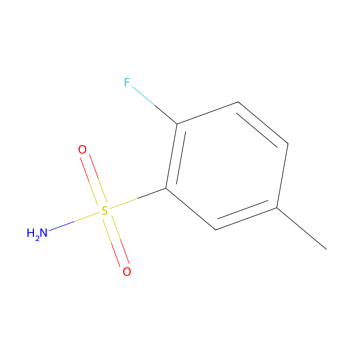 2-Fluoro-5-methylbenzenesulfonamide molecular structure, CAS 438539-71-0