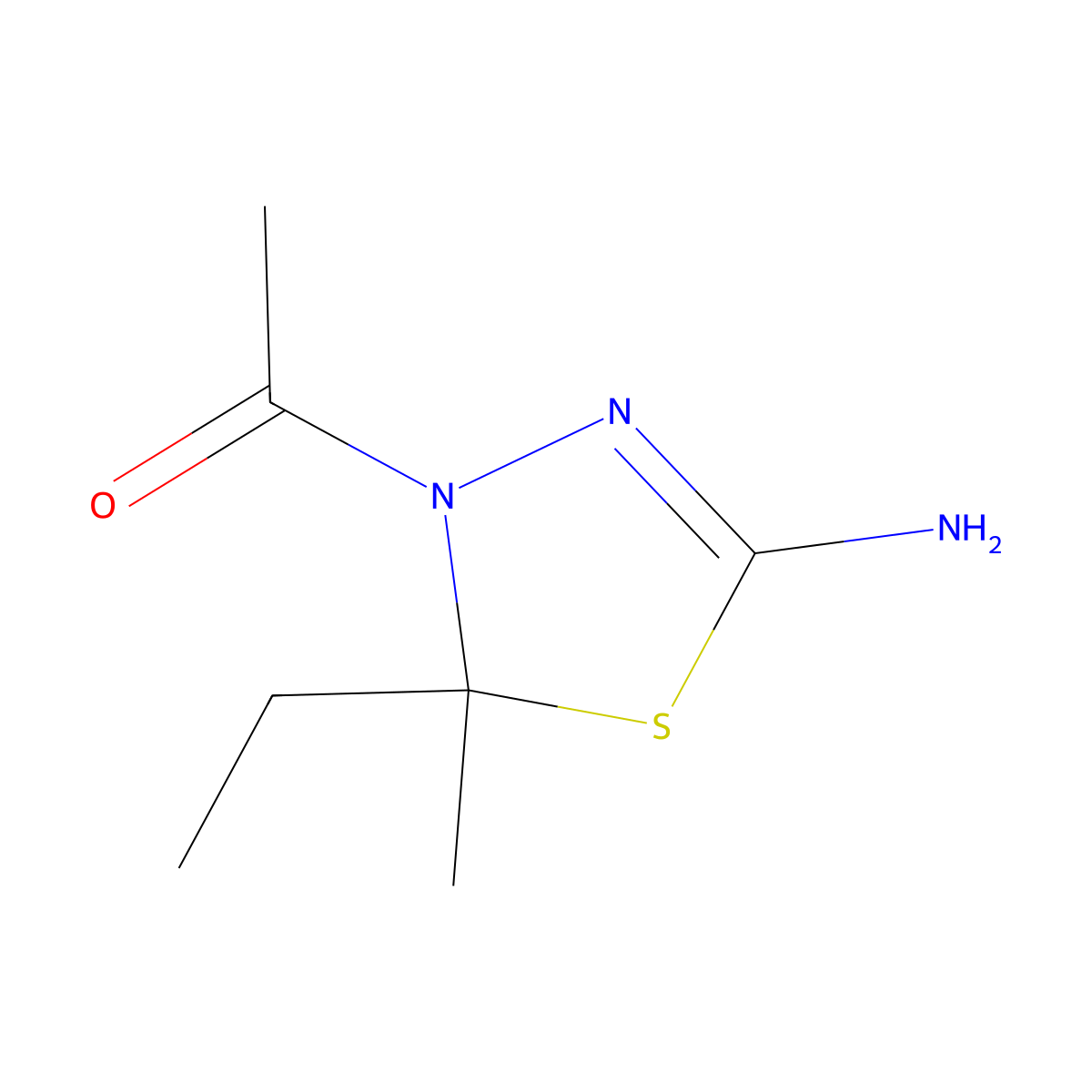 1-(5-amino-2-ethyl-2-methyl-1,3,4-thiadiazol-3(2H)-yl)ethanone molecular structure, CAS 438540-30-8