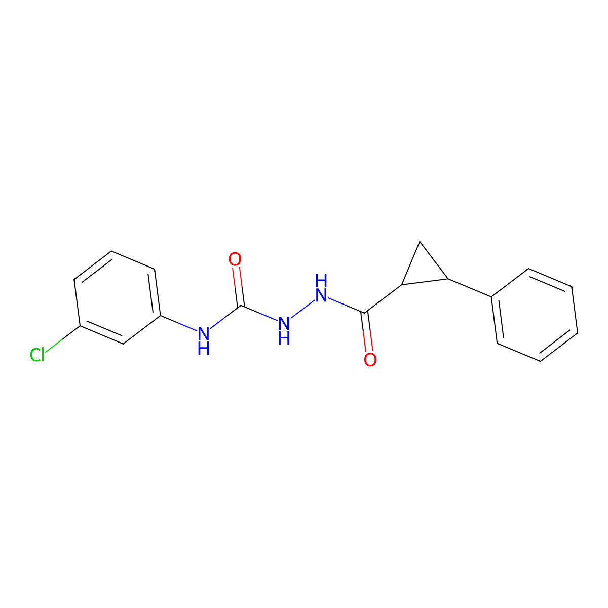 N-(3-chlorophenyl)-2-[(2-phenylcyclopropyl)carbonyl]hydrazinecarboxamide molecular structure, CAS 438541-03-8