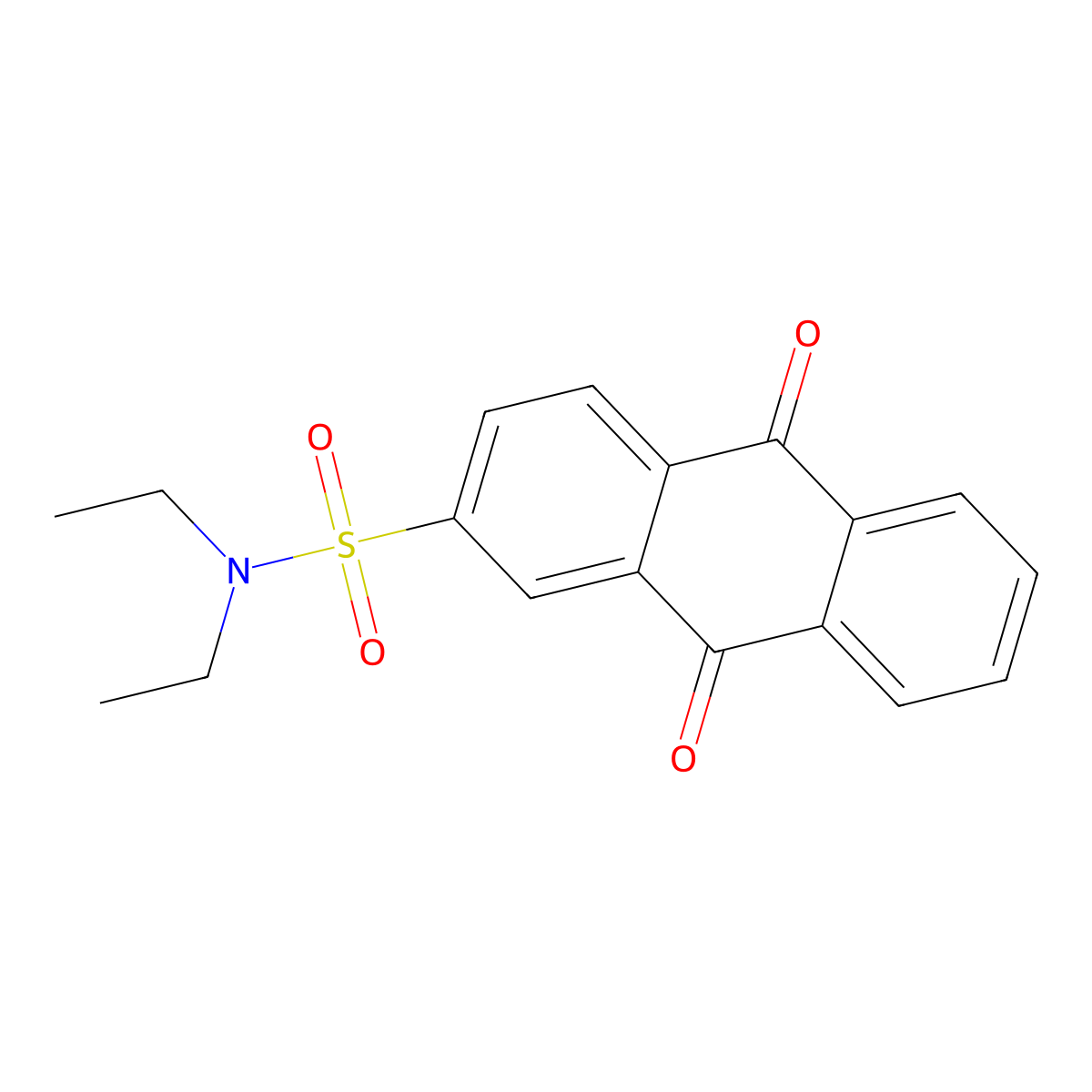 N,N-diethyl-9,10-dioxo-9,10-dihydroanthracene-2-sulfonamide molecular structure, CAS 438541-05-0