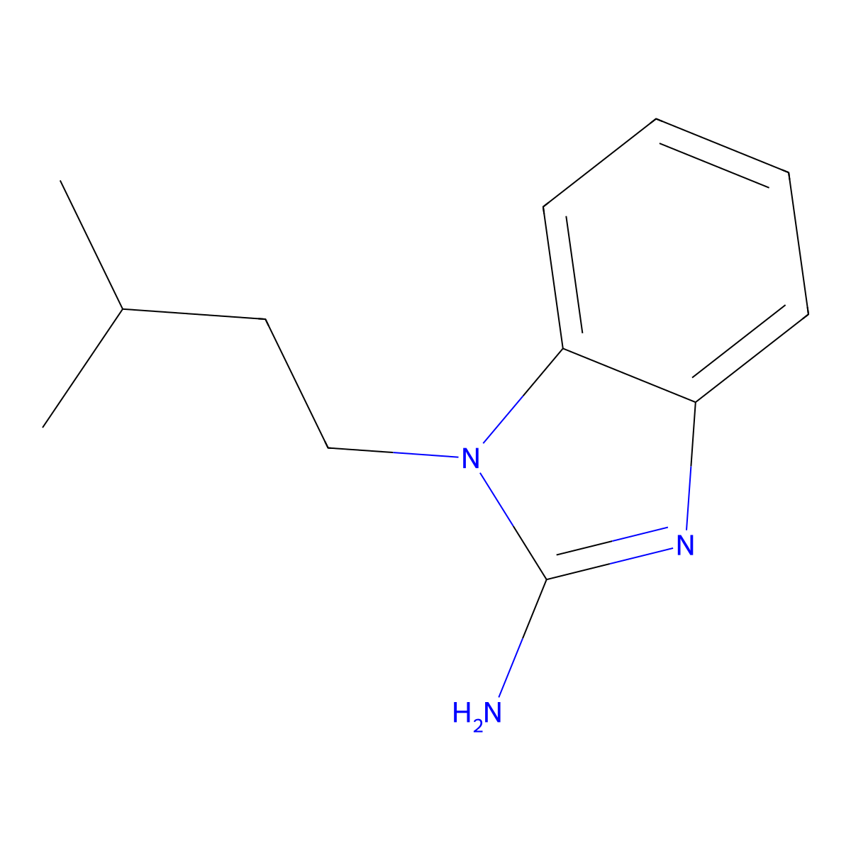 1-(3-methylbutyl)-1H-benzimidazol-2-amine molecular structure, CAS 438541-07-2