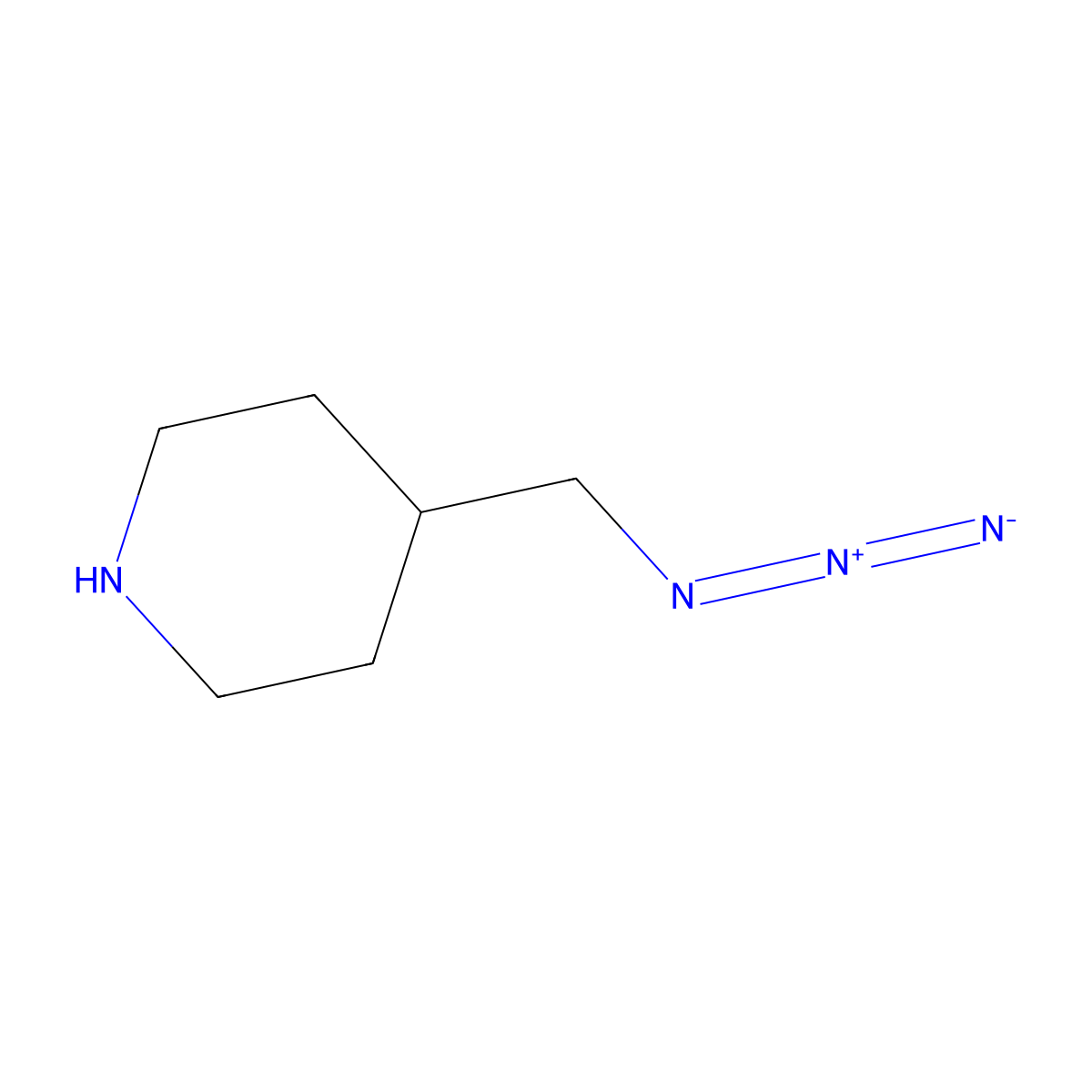 4-(Azidomethyl)piperidine molecular structure, CAS 438559-79-6