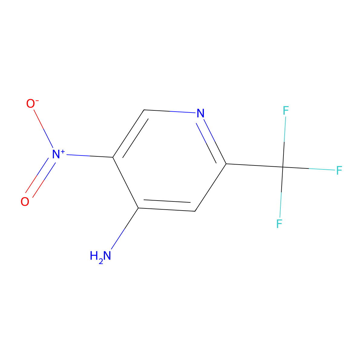 5-Nitro-2-(trifluoromethyl)pyridin-4-amine molecular structure, CAS 438564-36-4
