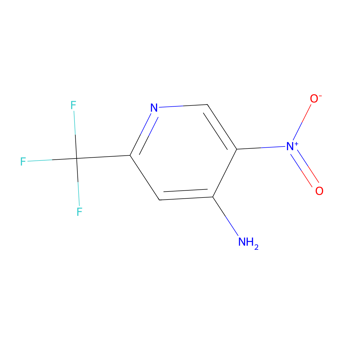5-Nitro-2-(trifluoromethyl)pyridin-4-amine molecular structure, CAS 438564-36-4