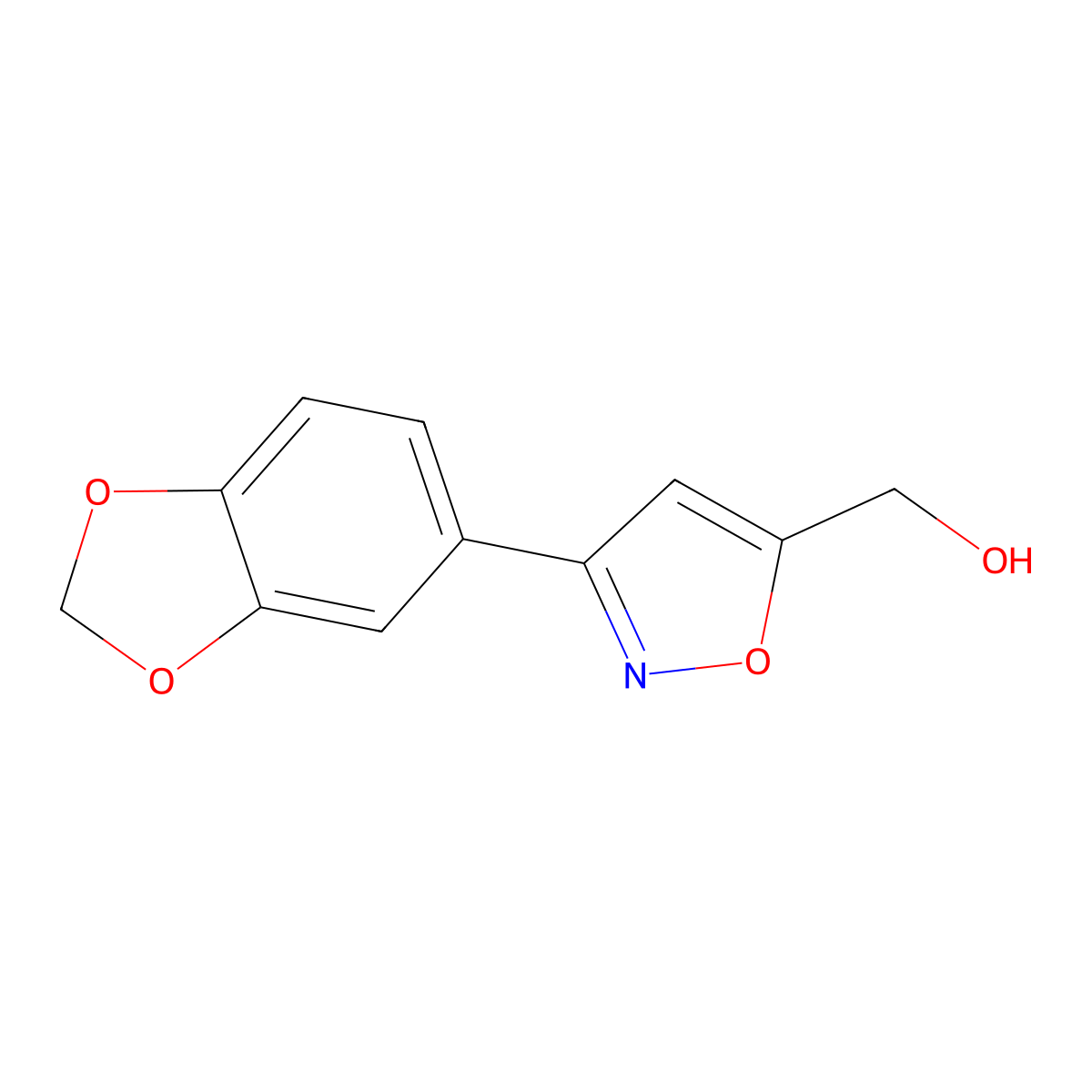 3-(1,3-Benzodioxol-5-yl)-5-isoxazolemethanol molecular structure, CAS 438565-34-5